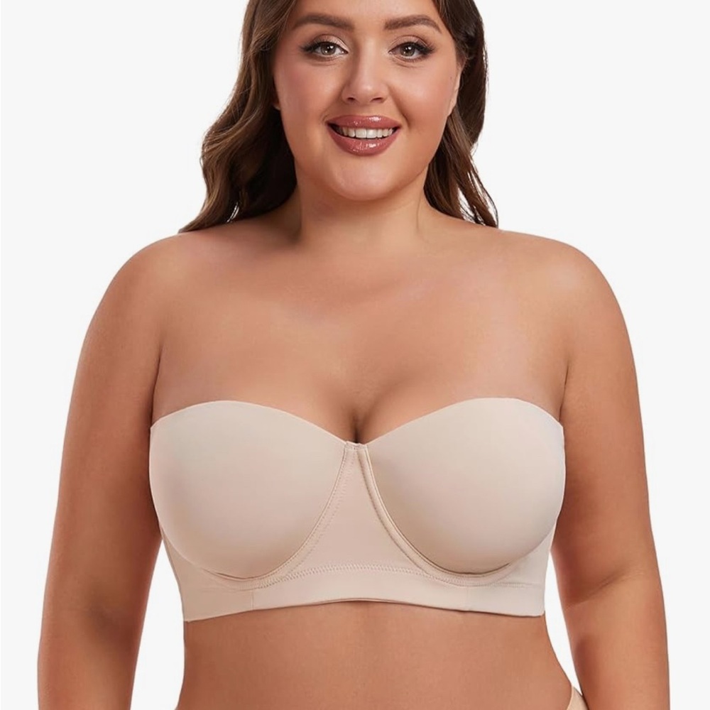 Women's Cream Strapless Bra